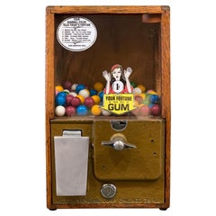 Vintage US Wooden Bubblegum Vending Machine, 1950s