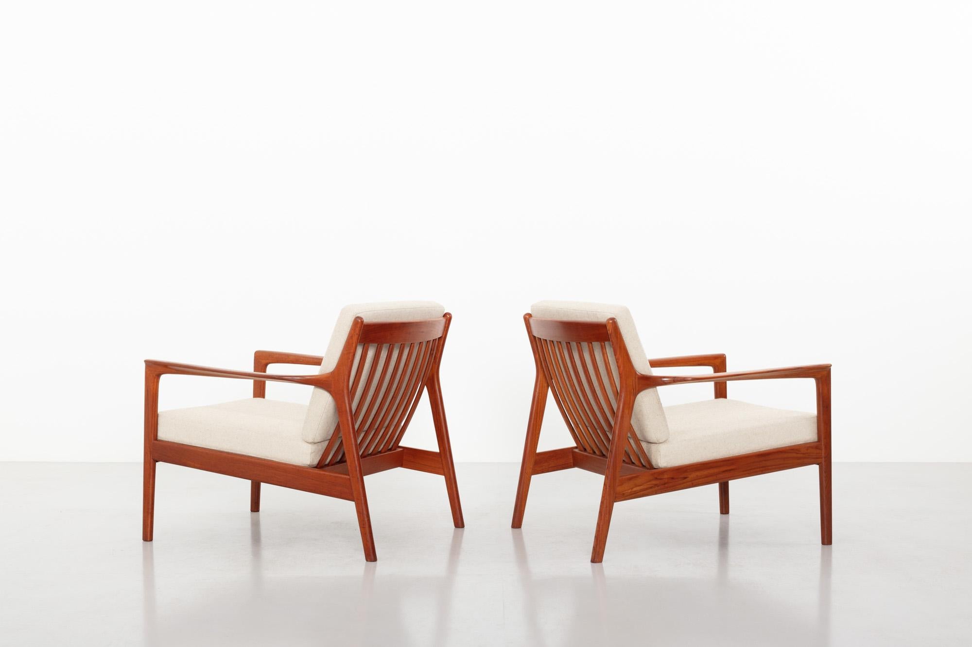 Scandinavian Modern USA-75 Easy Chairs by Folke Ohlsson for DUX, Sweden 1950s For Sale