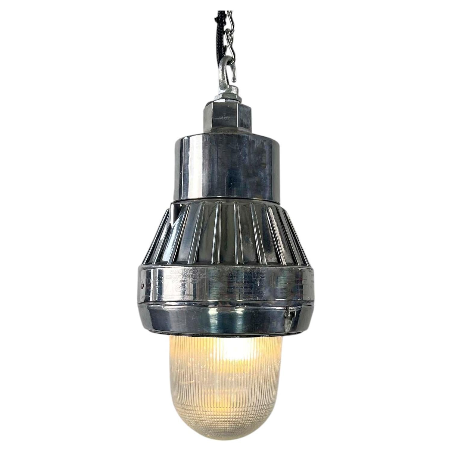 USA Lámpara Colgante Industrial de Aluminio Antideflagrante con Cristal Prismático