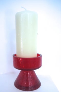 USA, Blenko Carafe by Wayne Husted with Matching Candleholder 1970, Labelled