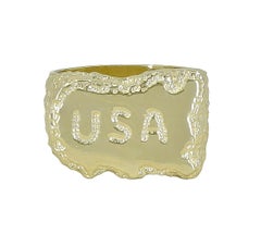 USA Gold Map Ring