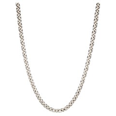 USA Large Cable Chain Necklace, 999 Sterling Silver, Solid