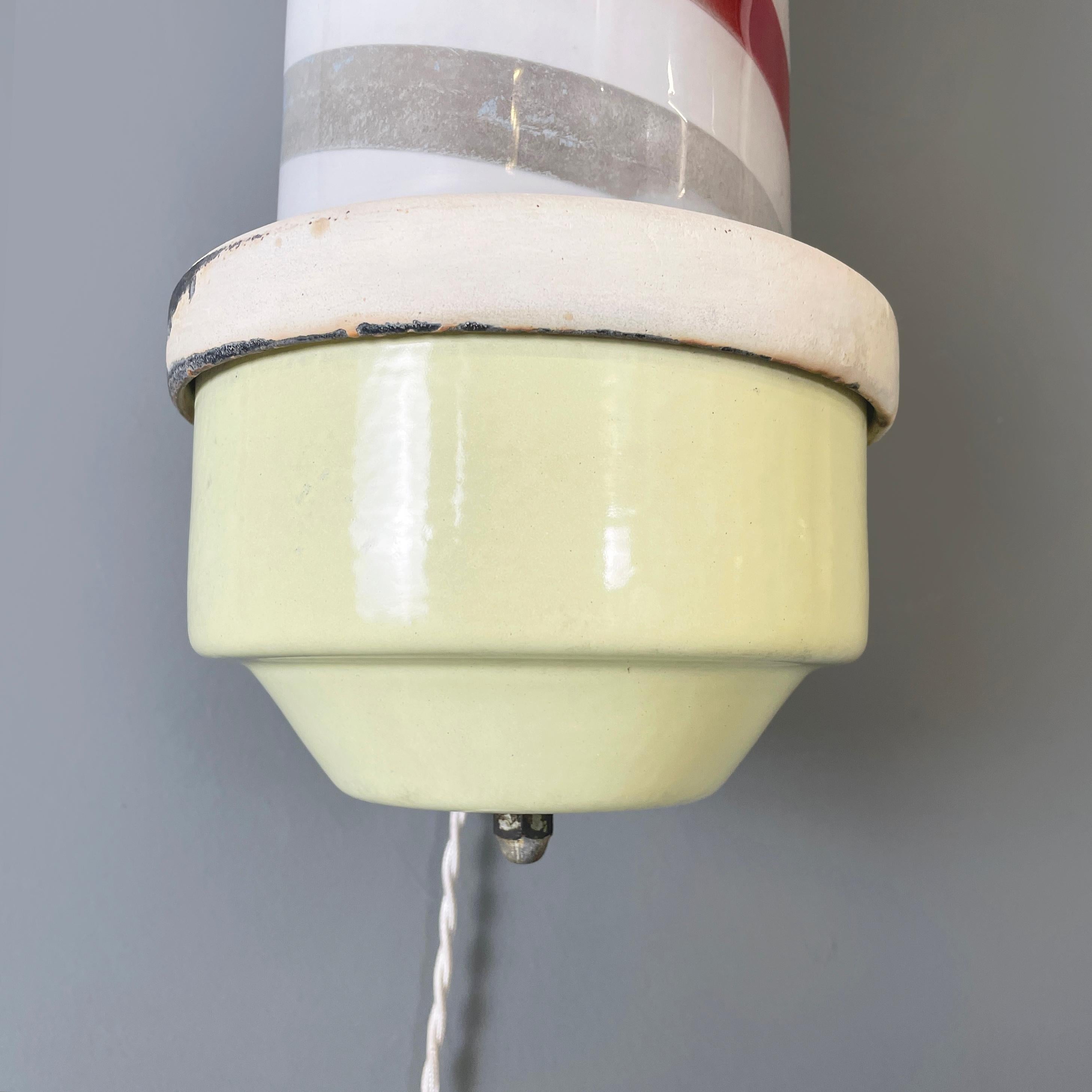 USA mid-century Lighted barber Pole in plastic, metal and opaline glass, 1950s For Sale 3