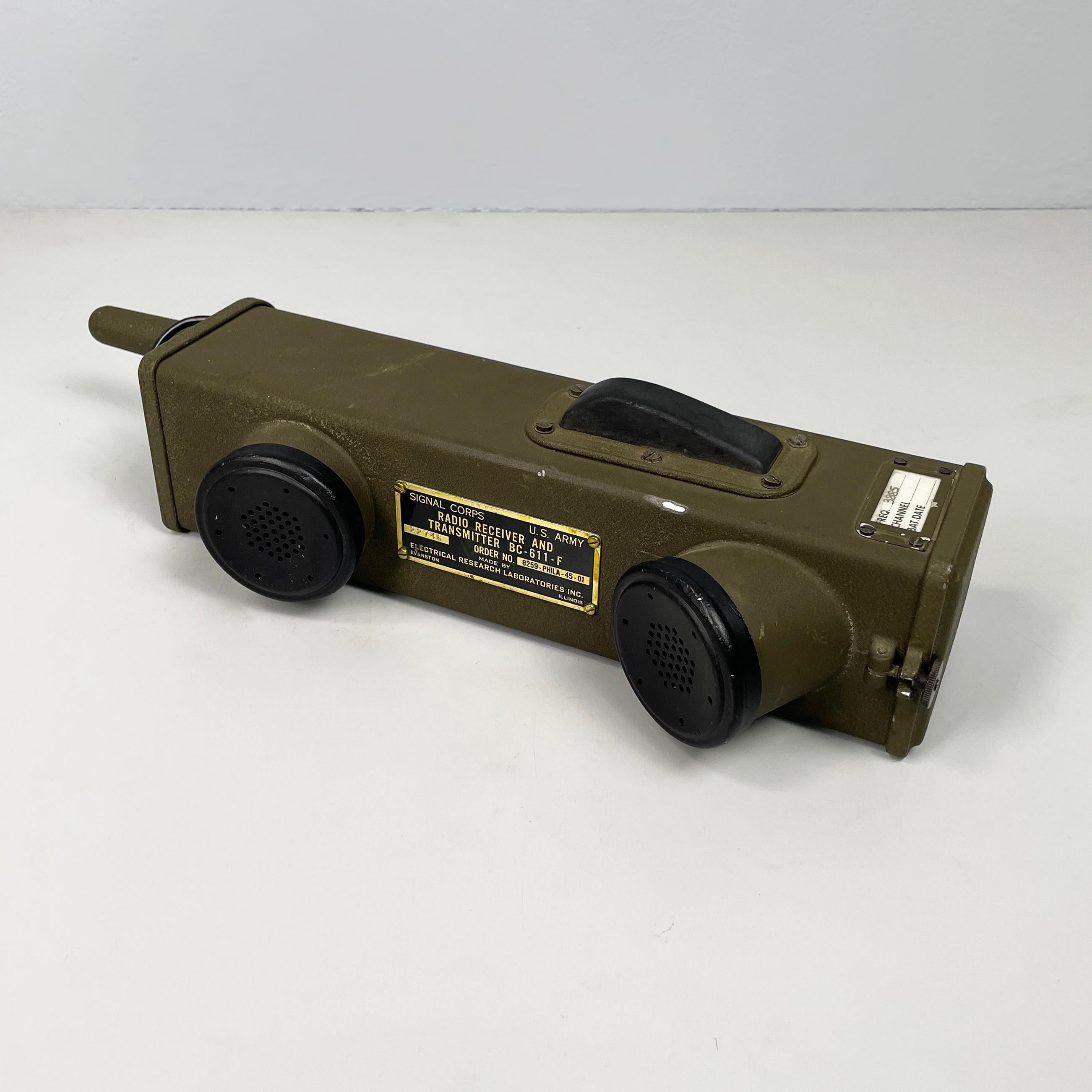 USA Military set with coffee can radio transceiver metal container, 1950-1990s 7
