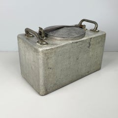 USA Military set with coffee can radio transceiver metal container, 1950-1990s