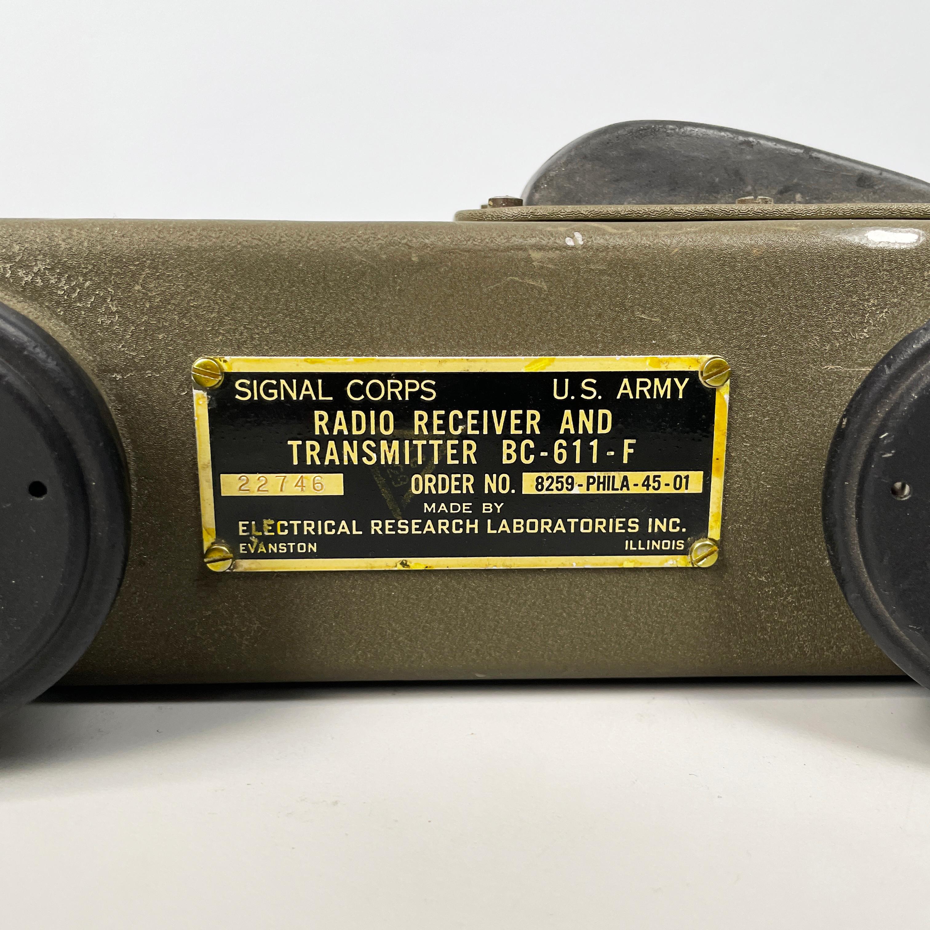 USA Military set with coffee can radio transceiver metal container, 1950-1990s 13