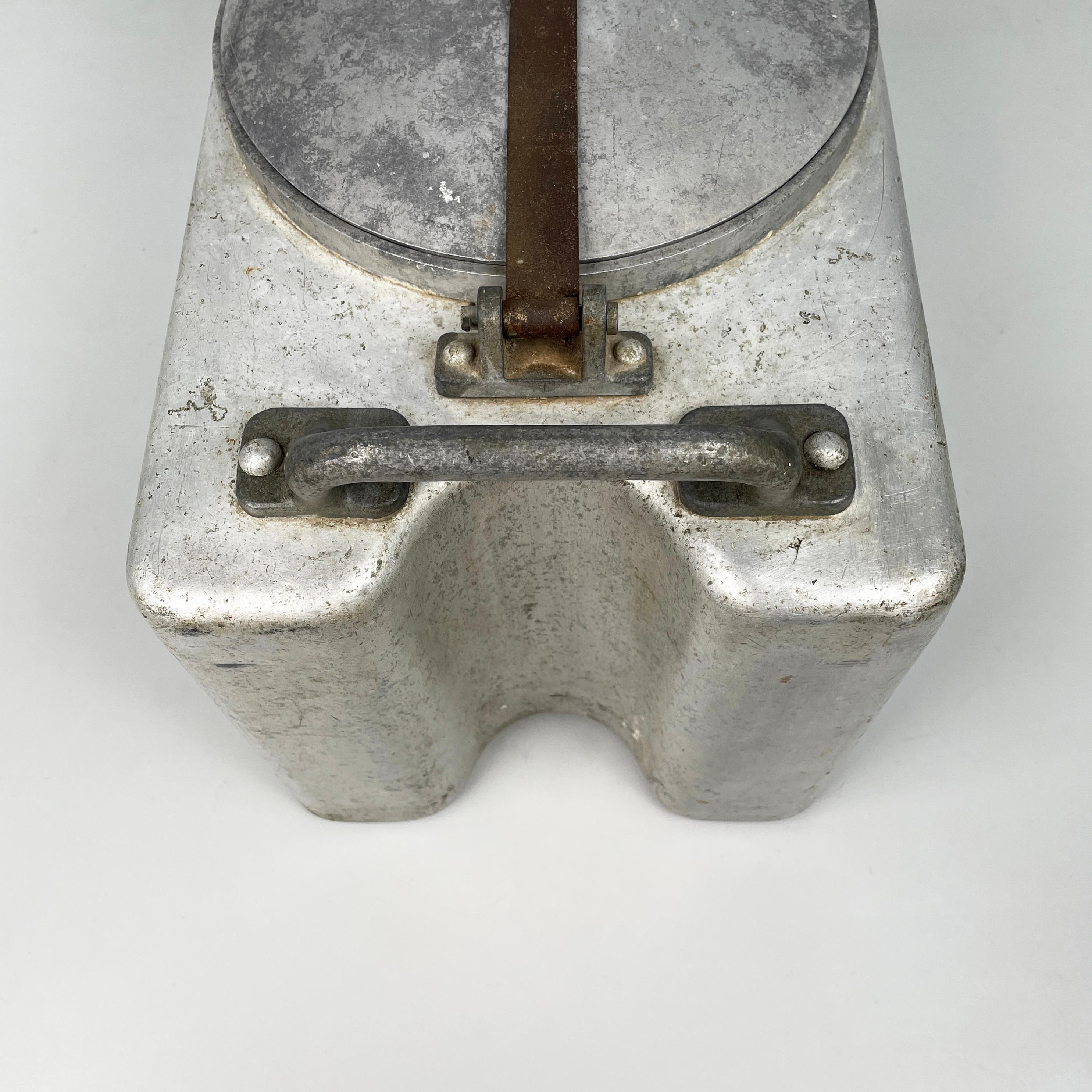 20th Century USA Military set with coffee can radio transceiver metal container, 1950-1990s