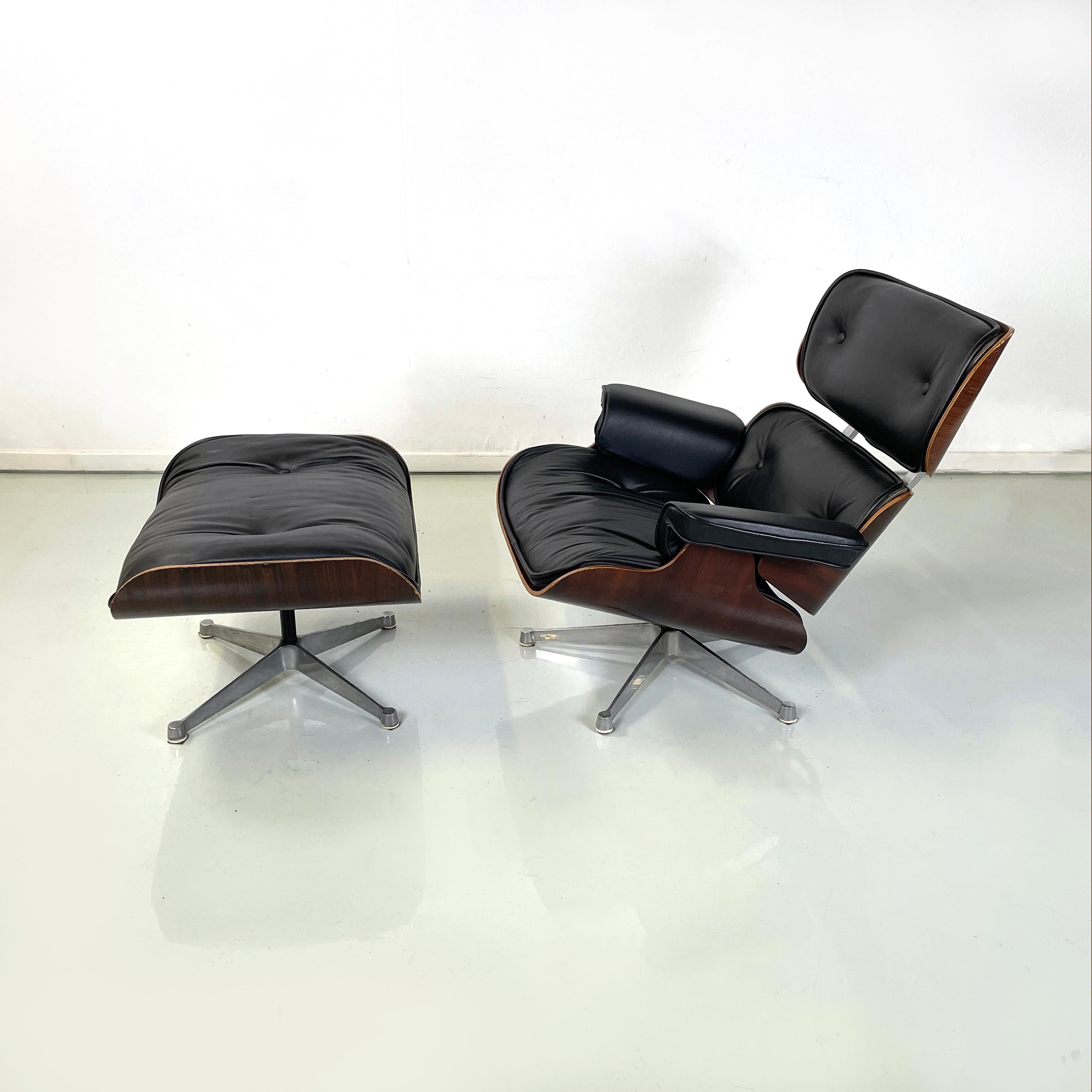 Modern Usa modern Armchair and ottoman 670 671 by Eames for Herman Miller, 1970s