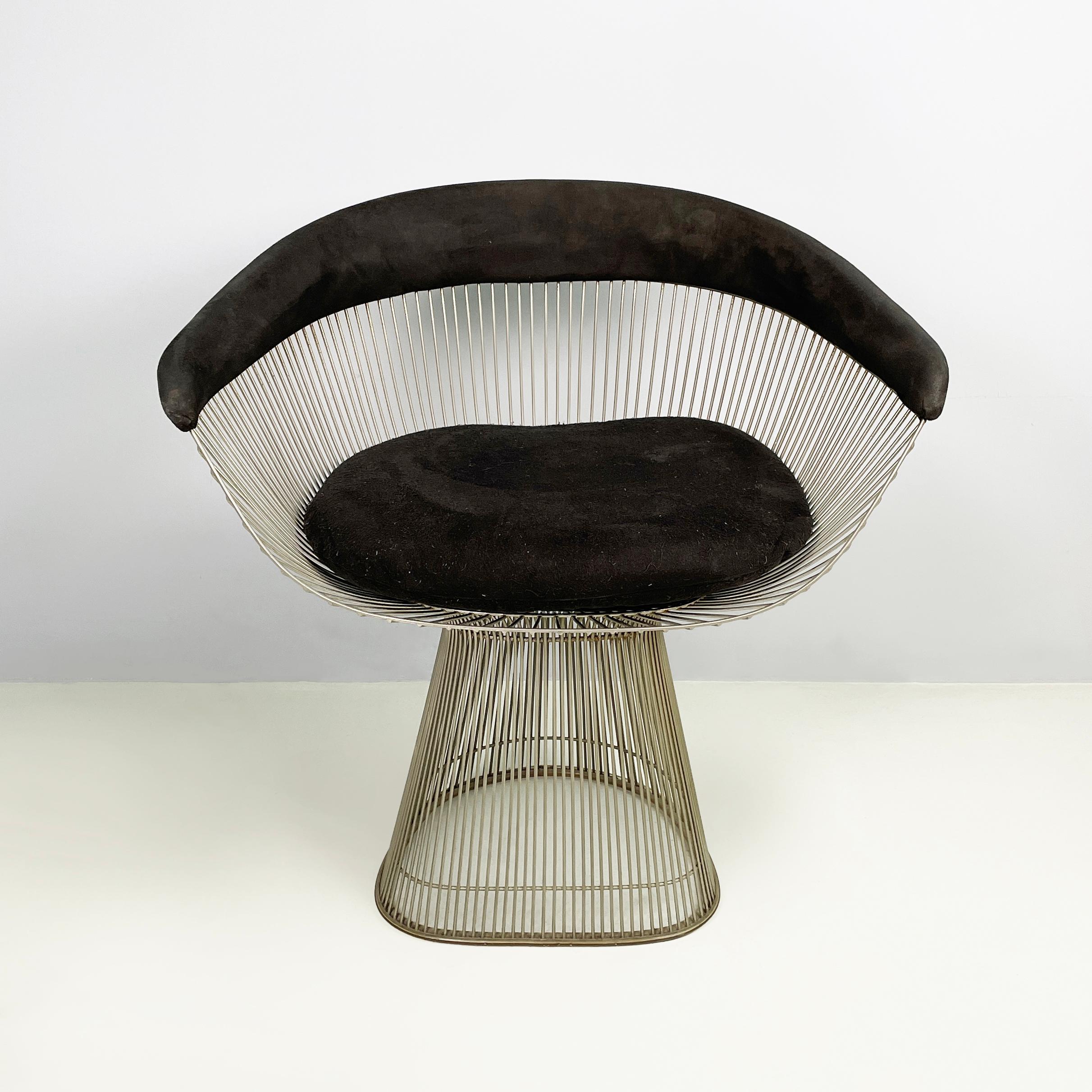 Modern Usa modern Black fabric metal Cockcit chairs by Warren Platner for Knoll, 1970s For Sale