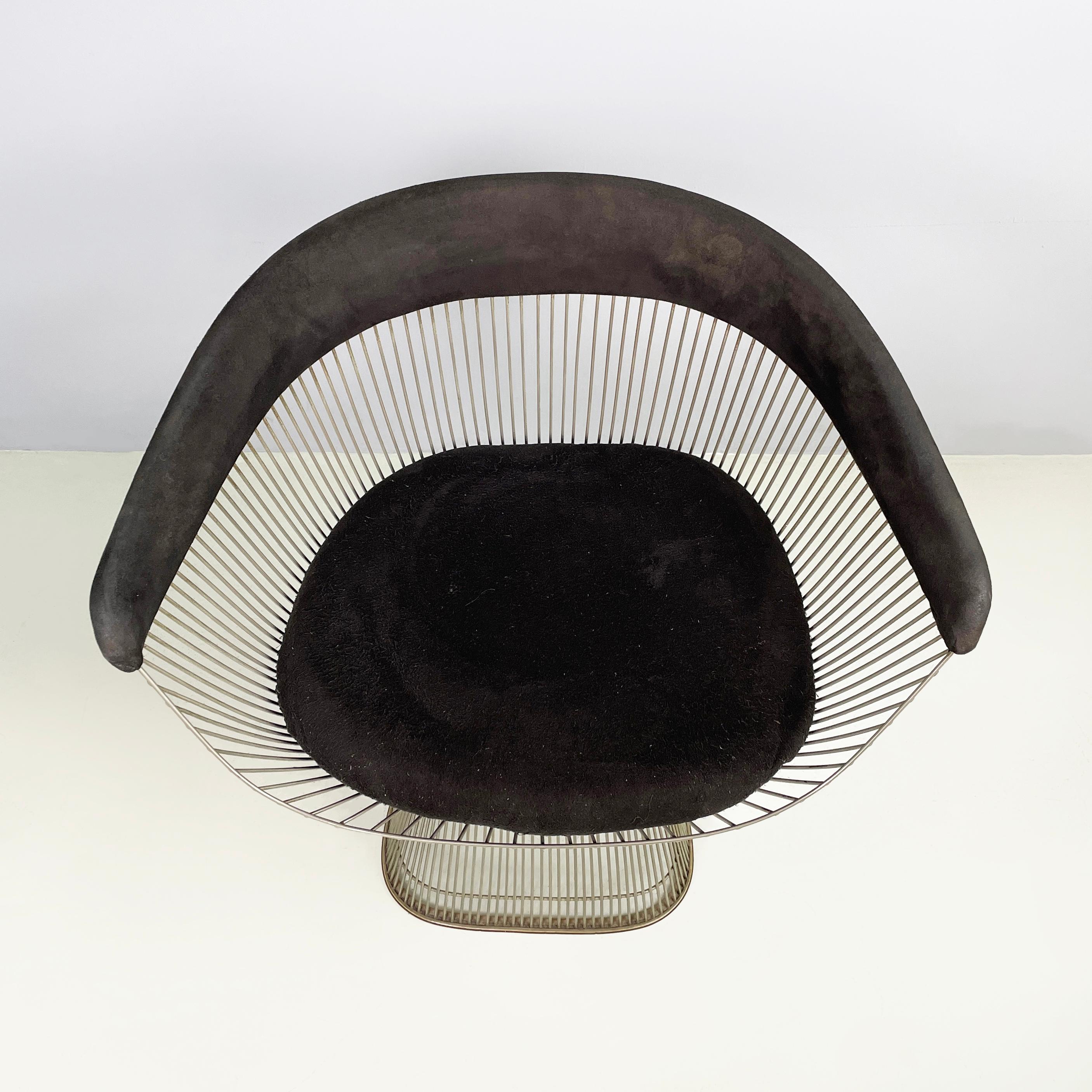 Italian Usa modern Black fabric metal Cockcit chairs by Warren Platner for Knoll, 1970s For Sale