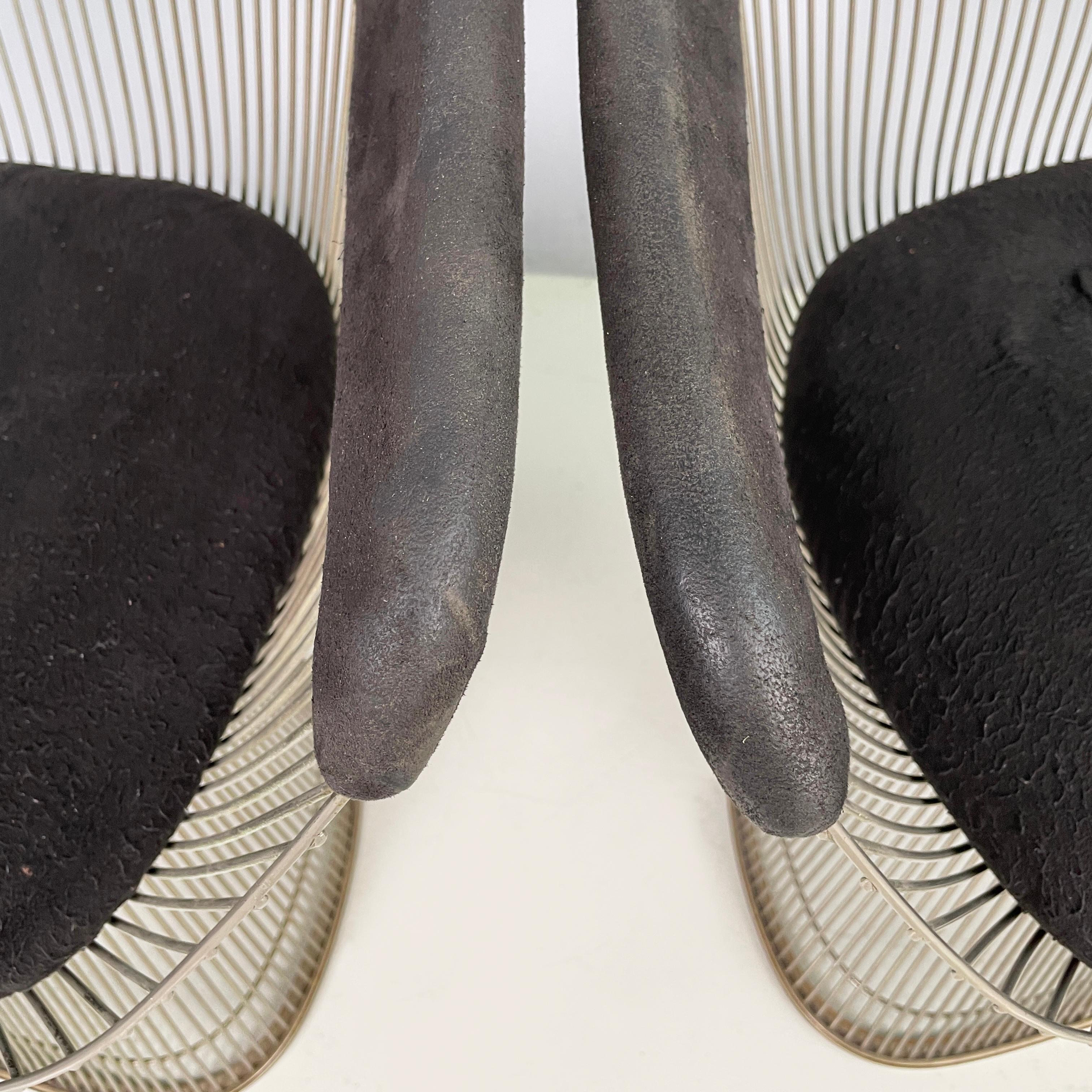 Metal Usa modern Black fabric metal Cockcit chairs by Warren Platner for Knoll, 1970s For Sale
