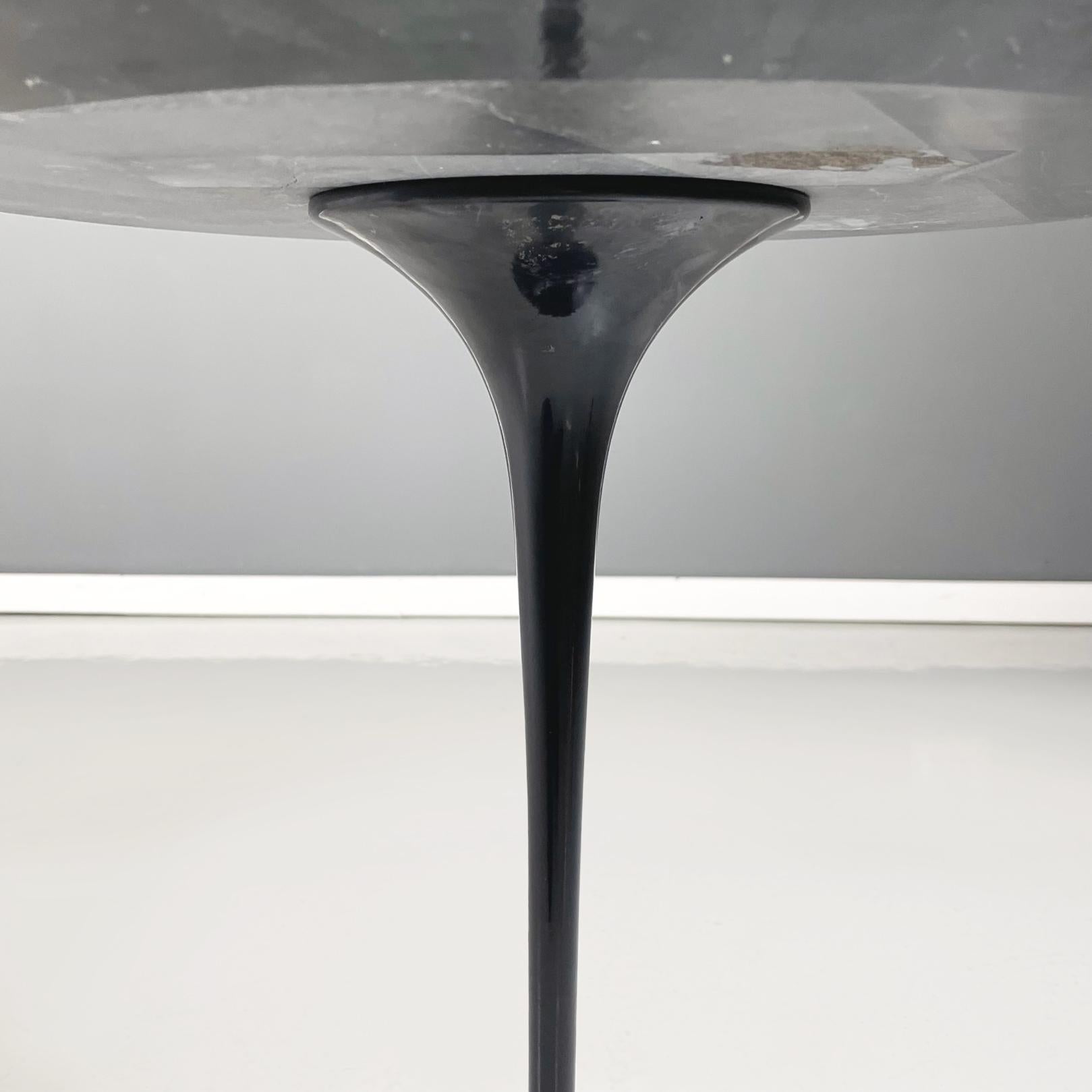 Usa Modern Black Marble Coffee Table Tulip by Eero Saarinen for Knoll, 1970s 3