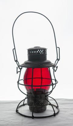 USA Sheet Iron Red Light Adlake Adams and Westlake Railway Lantern, 1908