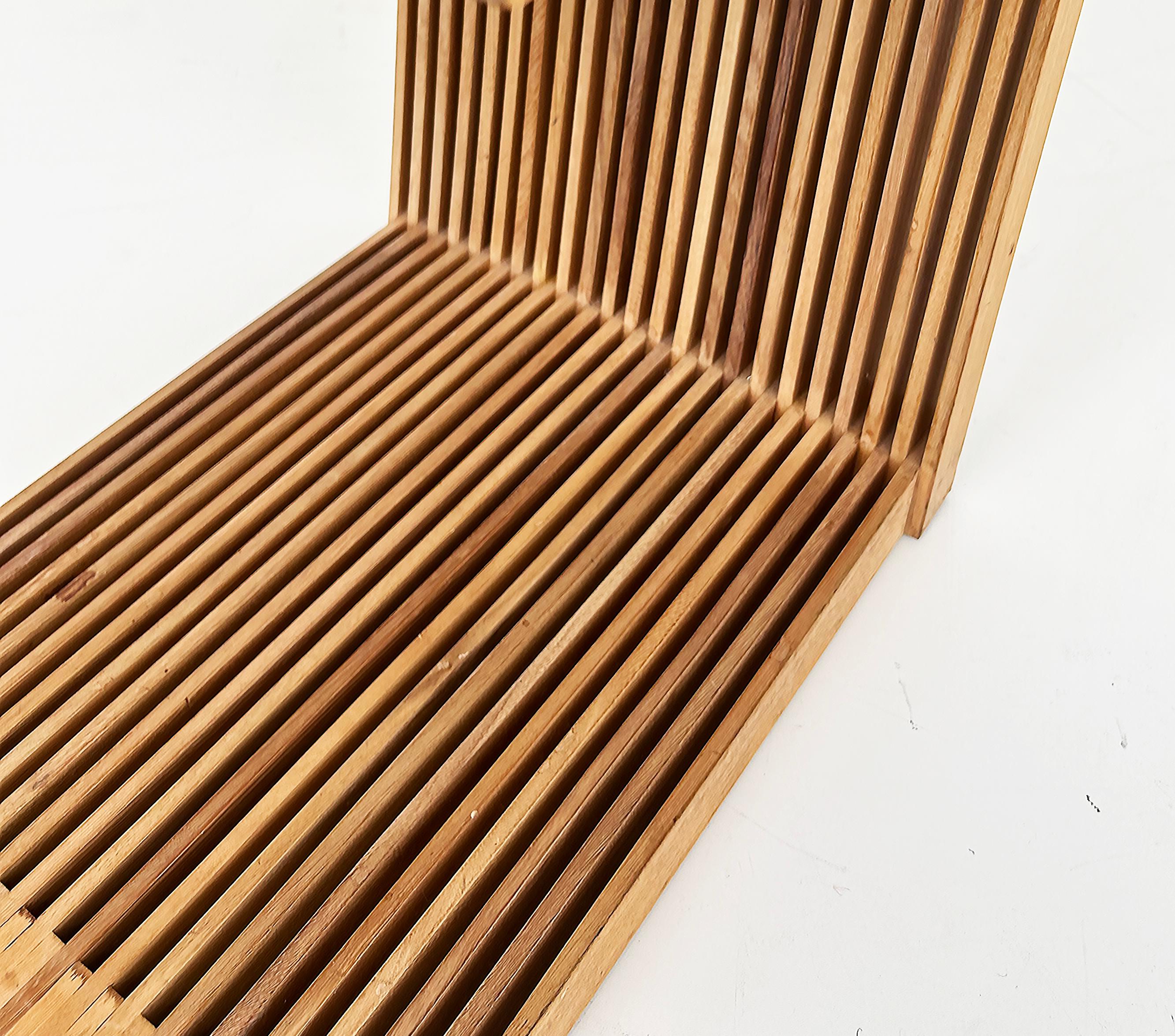 USA Lattenrost Wood Cantilevered Zig-Zag Esszimmerstühle, 6-teilig im Angebot 7