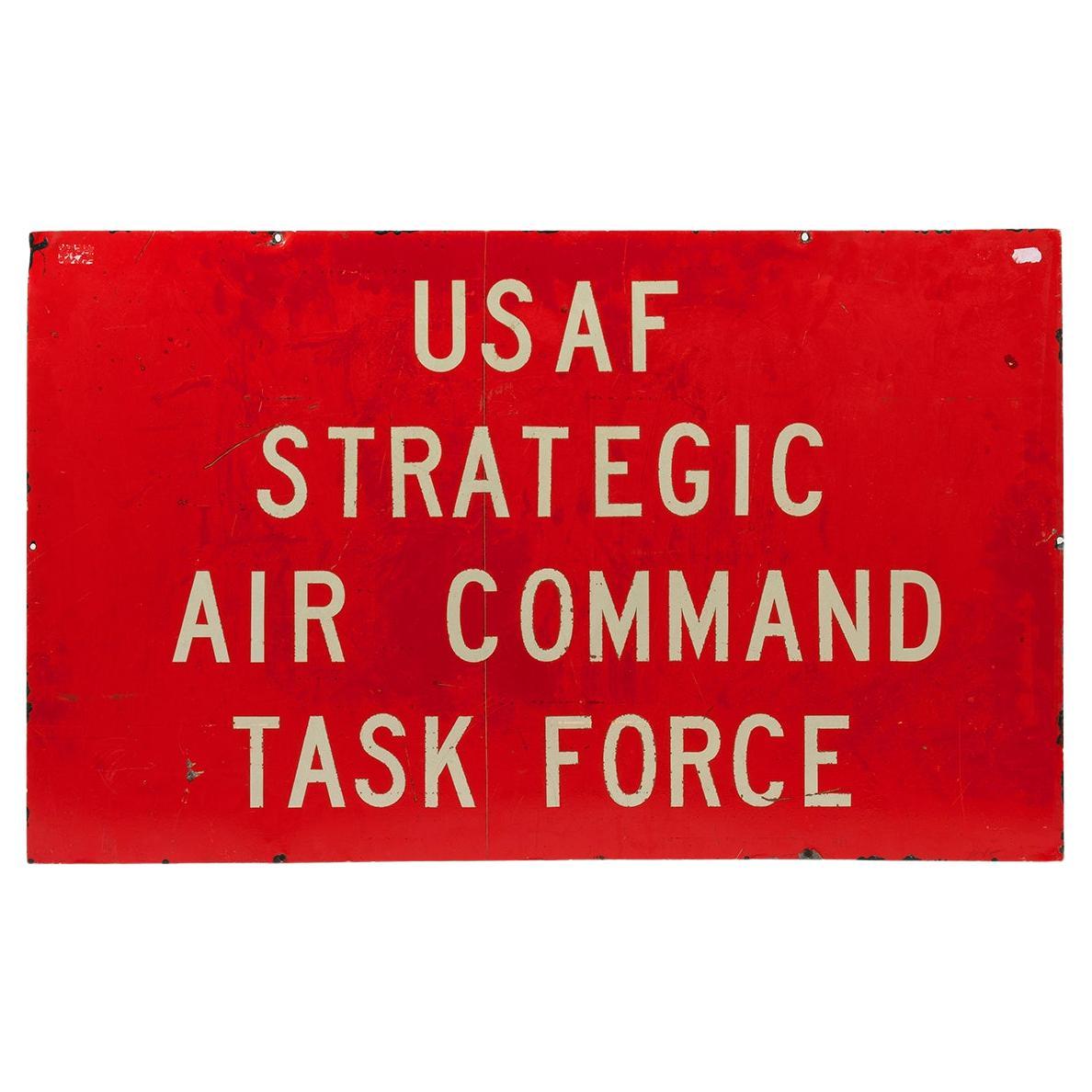 USAF Strategic Air Command Task Force Metal Sign, 1980's. For Sale