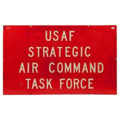 Signe en métal de l'USF Strategic Air Command Task Force, années 1980.