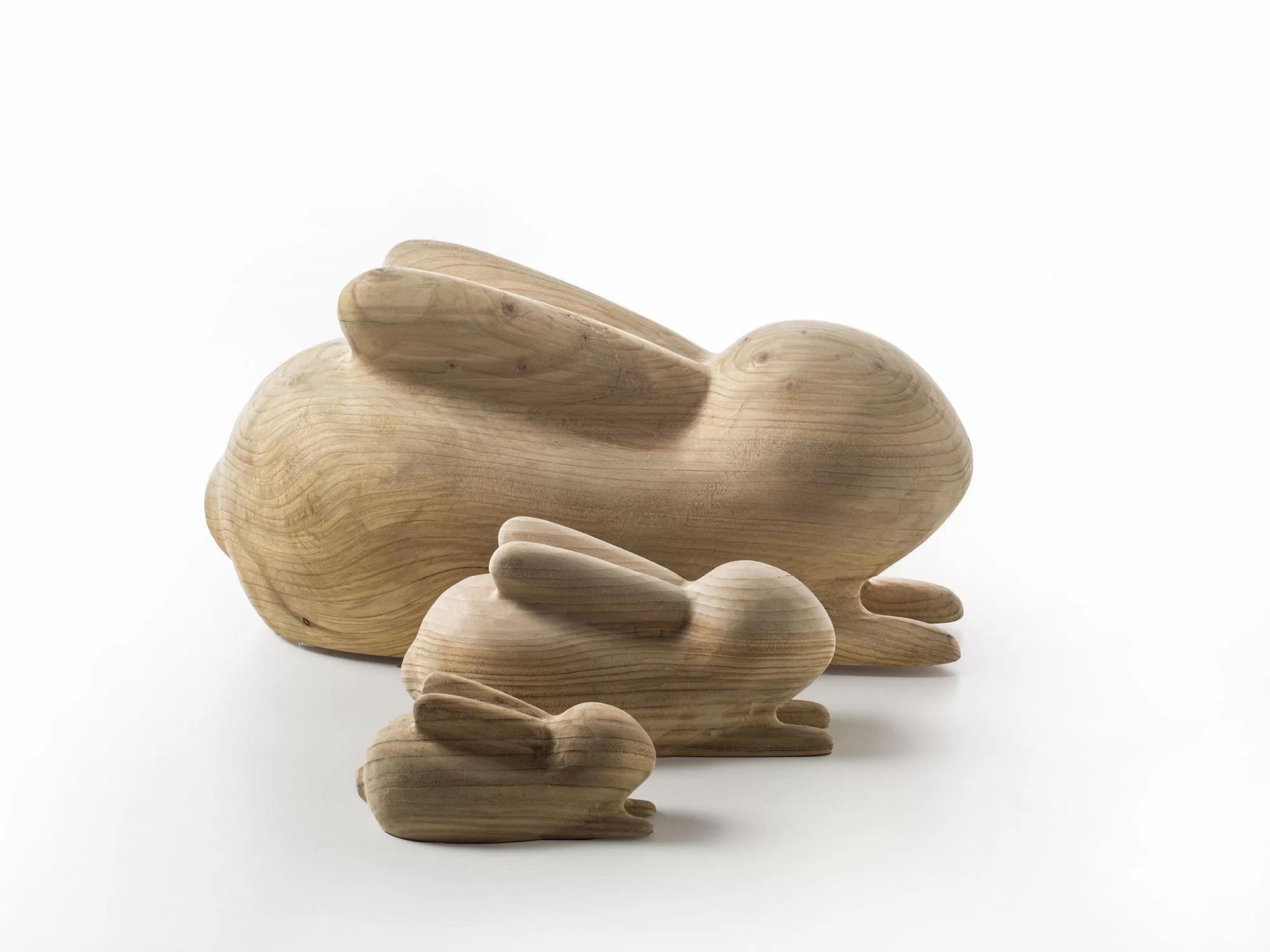 Usako Solid Wood Rabbit Sculpture, Designed by Setsu & Shinobu ITO For Sale 1
