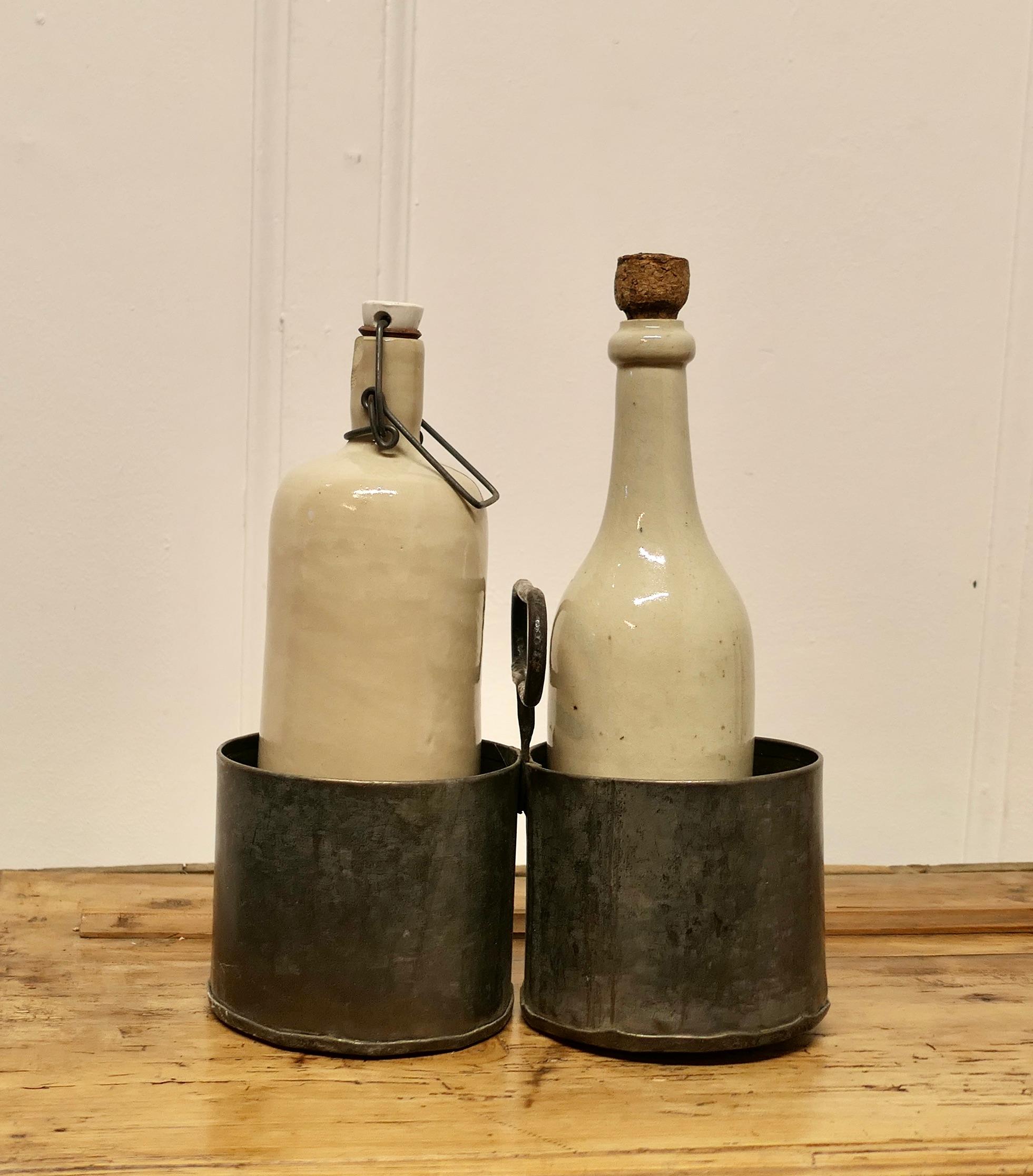 Useful French Rustic Twin Bottle Carrier, Coaster

Great little piece, very useful to pass tall bottles around the table and to keep them from getting knocked over
The Coaster holds 2 bottles with a handle in the centre, it is made in strong