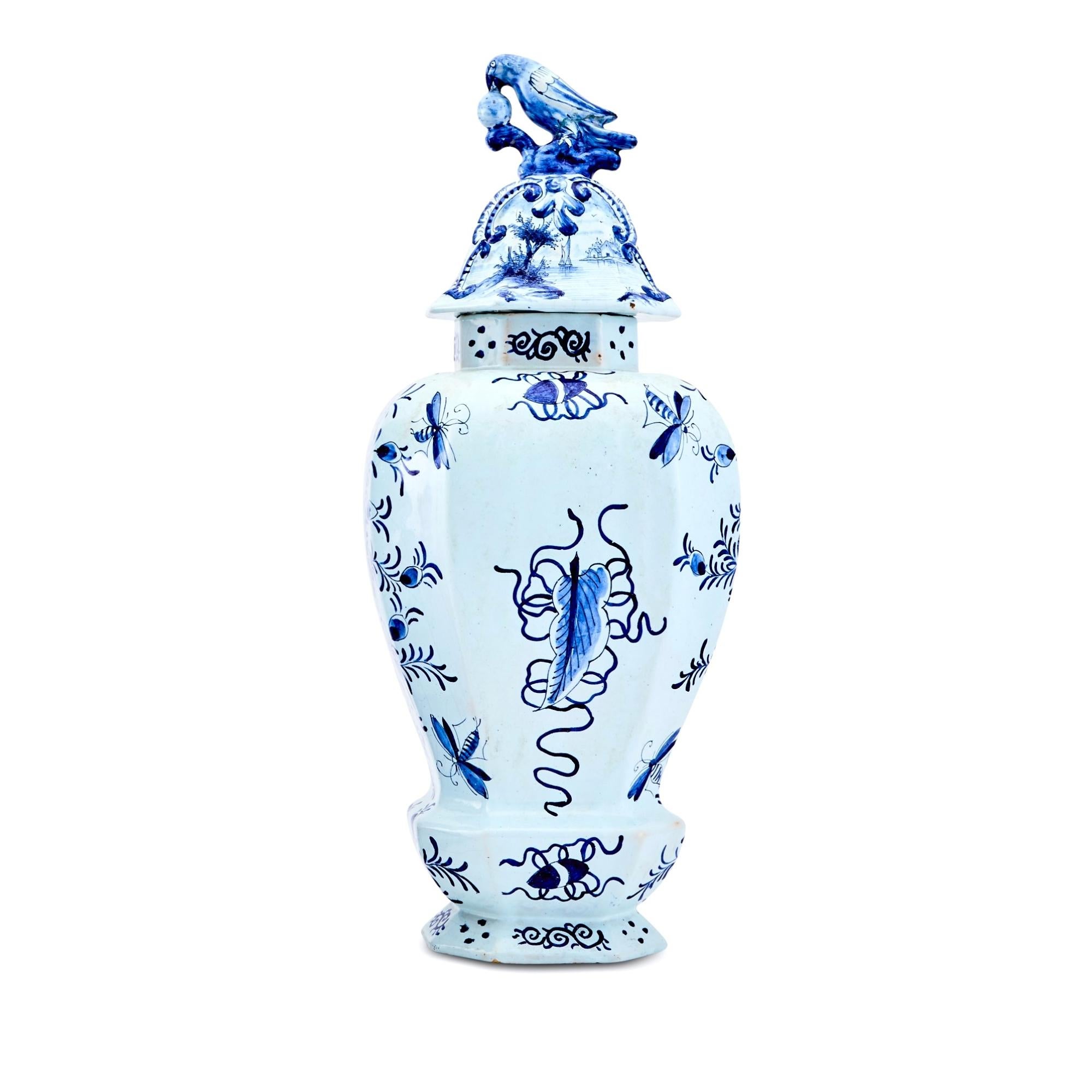 Glazed User Early 19th Century Dutch Delft blue and white Netherlands glazed ceramic co For Sale