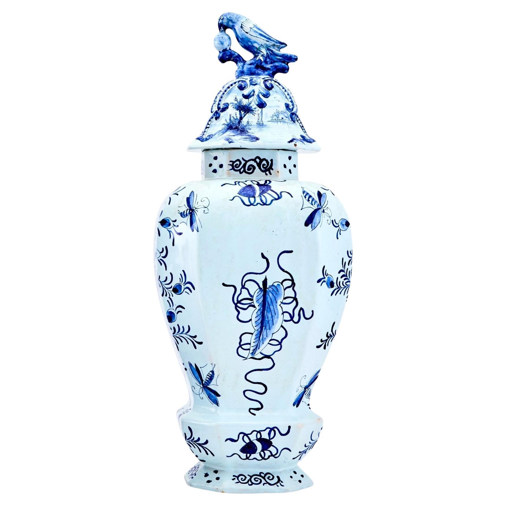 Benutzer Frühes 19. Jahrhundert Niederländisch Delft blau und weiß Niederlande glasierte Keramik co im Angebot