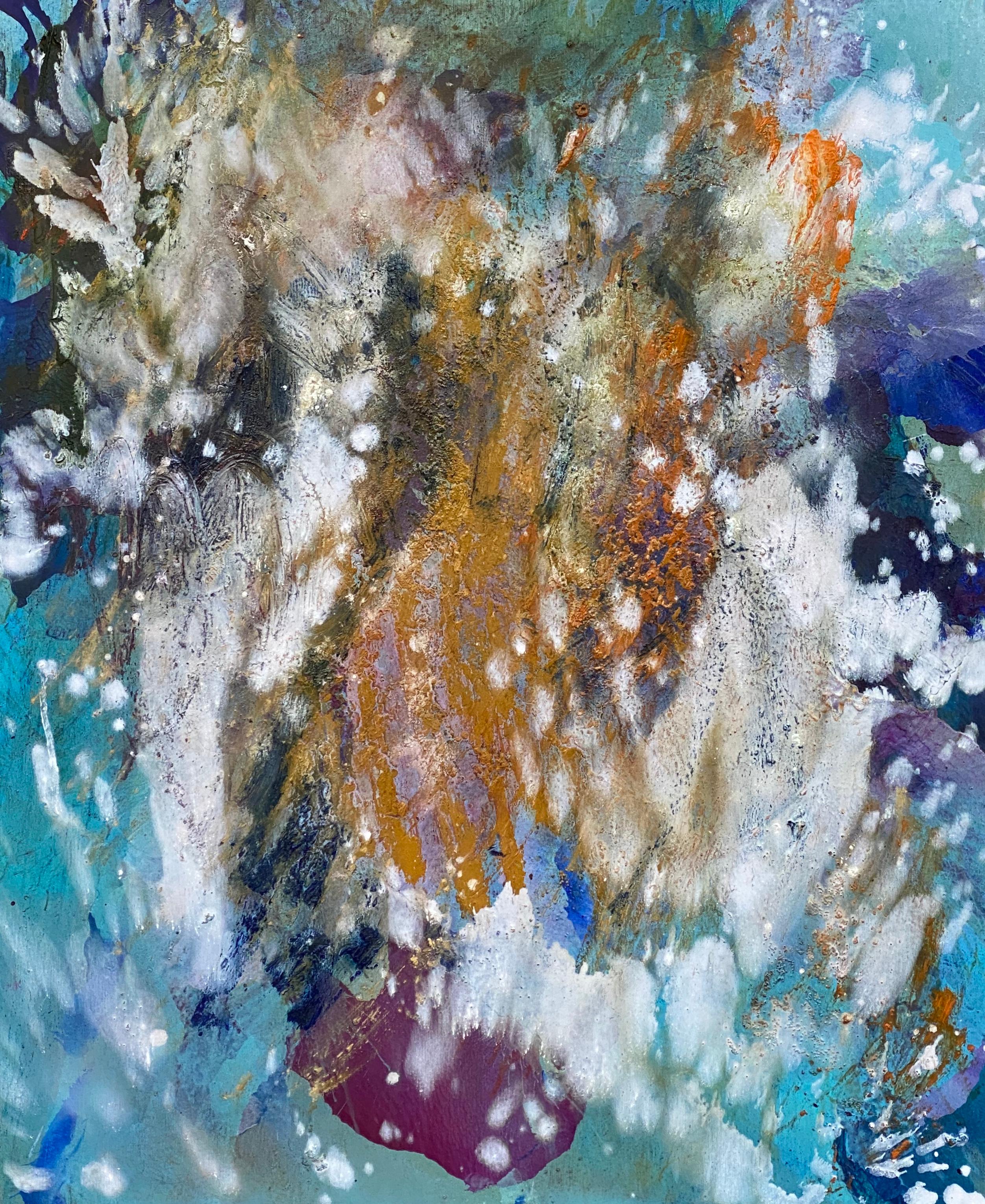 Usha Shukla Abstract Painting - Blue Moon Wisteria