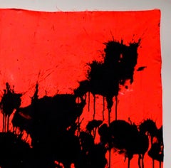 "Black on Red – October 30, 2012, " Acrylic on Canvas - Abstract Boxing Painting