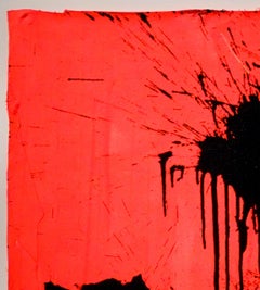 "Schwarz auf Rot - 30. Oktober 2012, " Acryl auf Leinwand - Abstraktes Boxen Gemälde