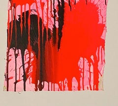 "On Pink, " Acrylic Paint on Canvas - Abstract Boxing painting, Japanese Artist
