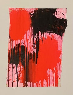 "On Pink, " Acrylic Paint on Canvas - Abstract Boxing painting, Japanese Artist