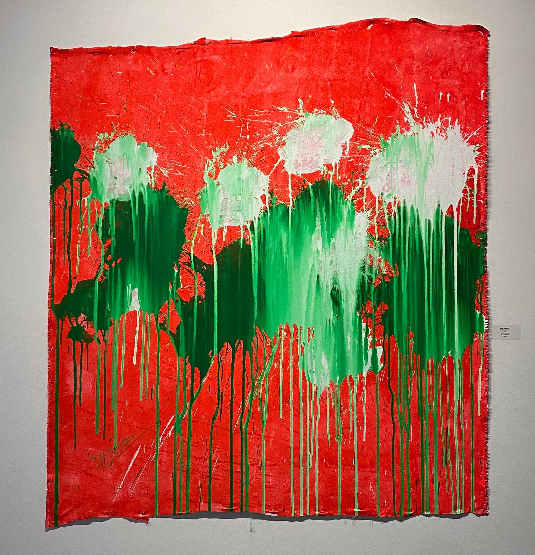 Abstract Painting Ushio Shinohara -  Fleurs de mouton , acrylique sur toile - Peinture abstraite de boxe
