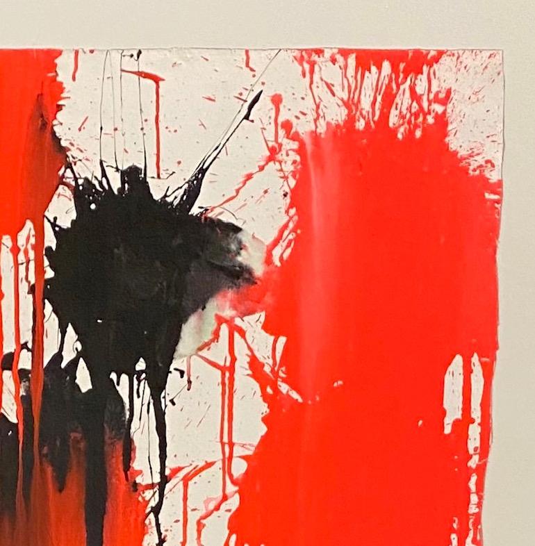 « Red and Black », peinture acrylique sur toile - peinture abstraite de boxe - Painting de Ushio Shinohara
