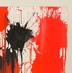 "Red and Black, " Acrylic Paint on Canvas - Abstract Boxing painting