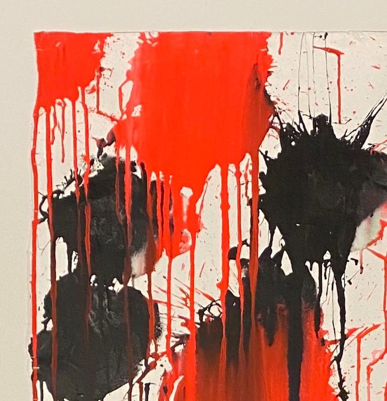 « Red and Black », peinture acrylique sur toile - peinture abstraite de boxe - Abstrait Painting par Ushio Shinohara