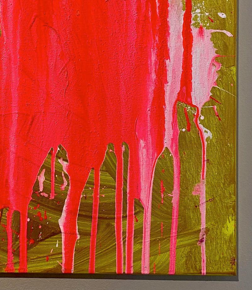 « Red and Gold », peinture acrylique sur toile - peinture abstraite de boxe - Abstrait Painting par Ushio Shinohara