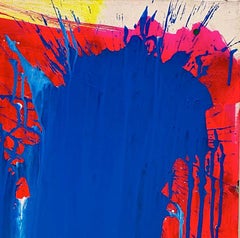 "White, Red and Blue", Acrylic Paint on Canvas - Abstract Boxing Painting