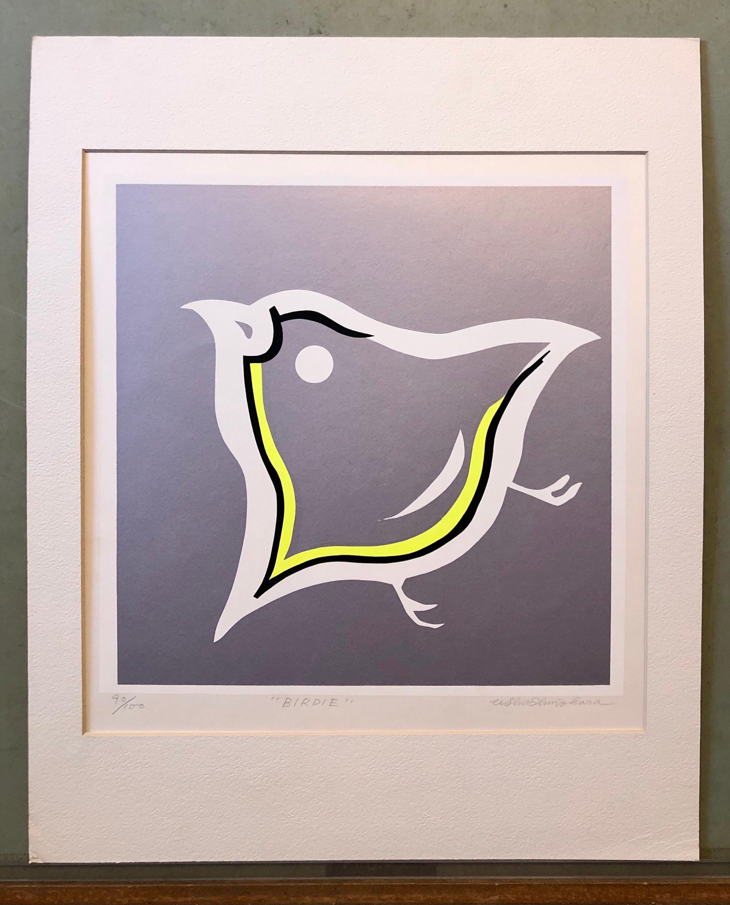 Silkscreen Day Glo Fluorescent Japanese Gyu-chan Neo Dada Art Print Birdie Litho For Sale 6