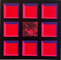 Silkscreen Day Glo Fluorescent Japanese Gyu-chan Neo Dada Print Plum Tree Litho