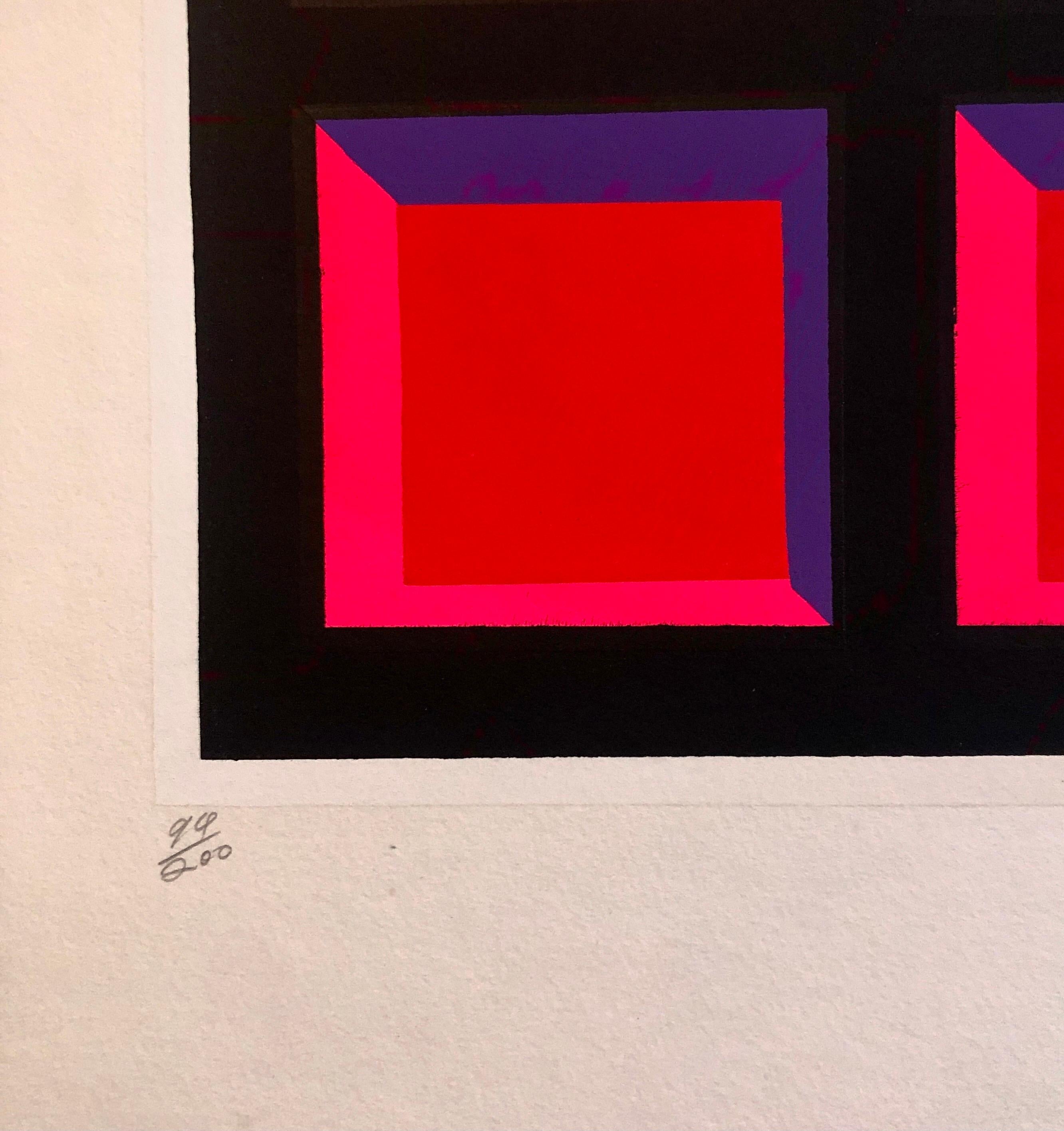 Silkscreen Day Glo Fluorescent Japanese Gyu-chan Neo Dada Print Plum Tree Litho For Sale 2