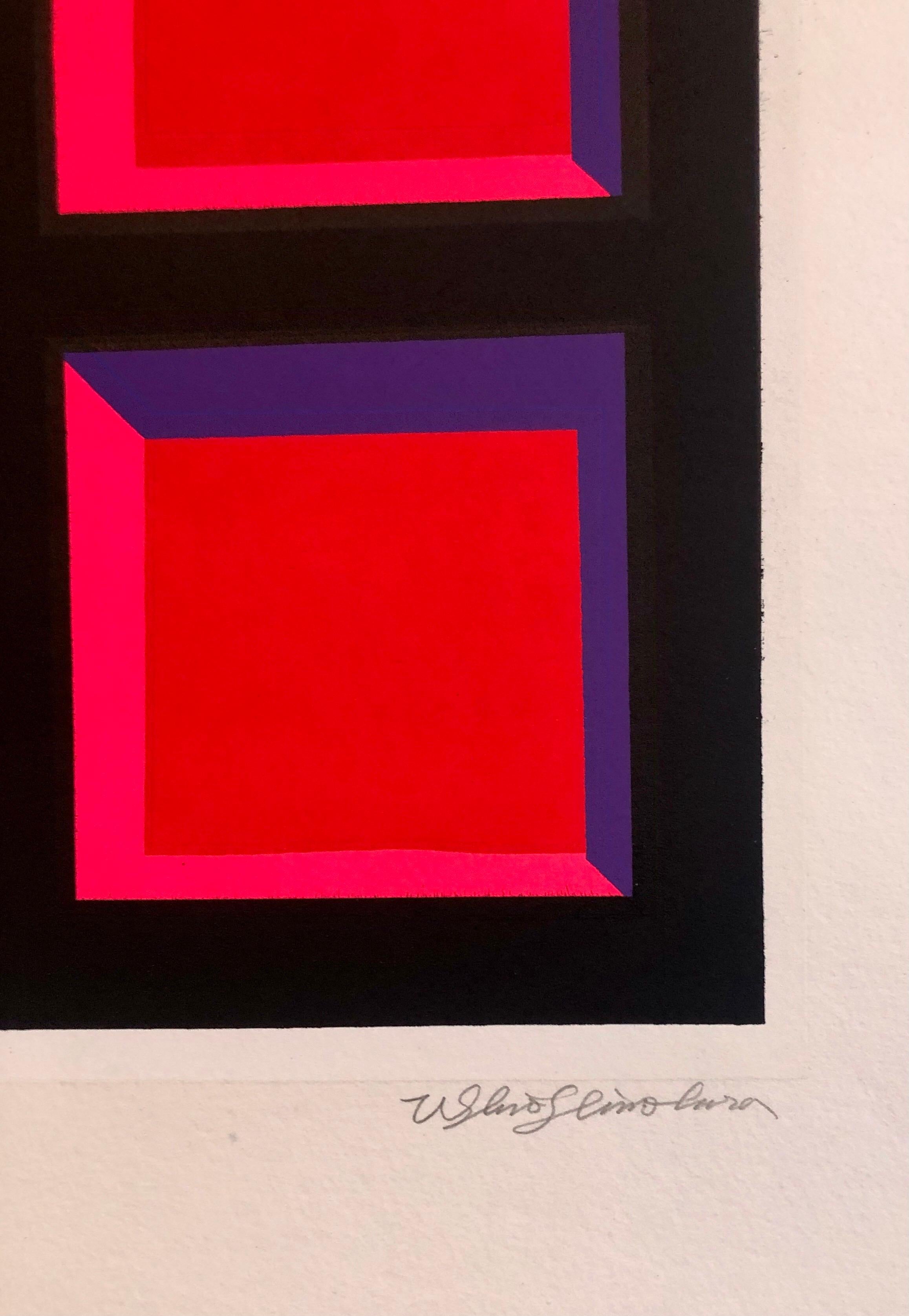 Silkscreen Day Glo Fluorescent Japanese Gyu-chan Neo Dada Print Plum Tree Litho For Sale 4