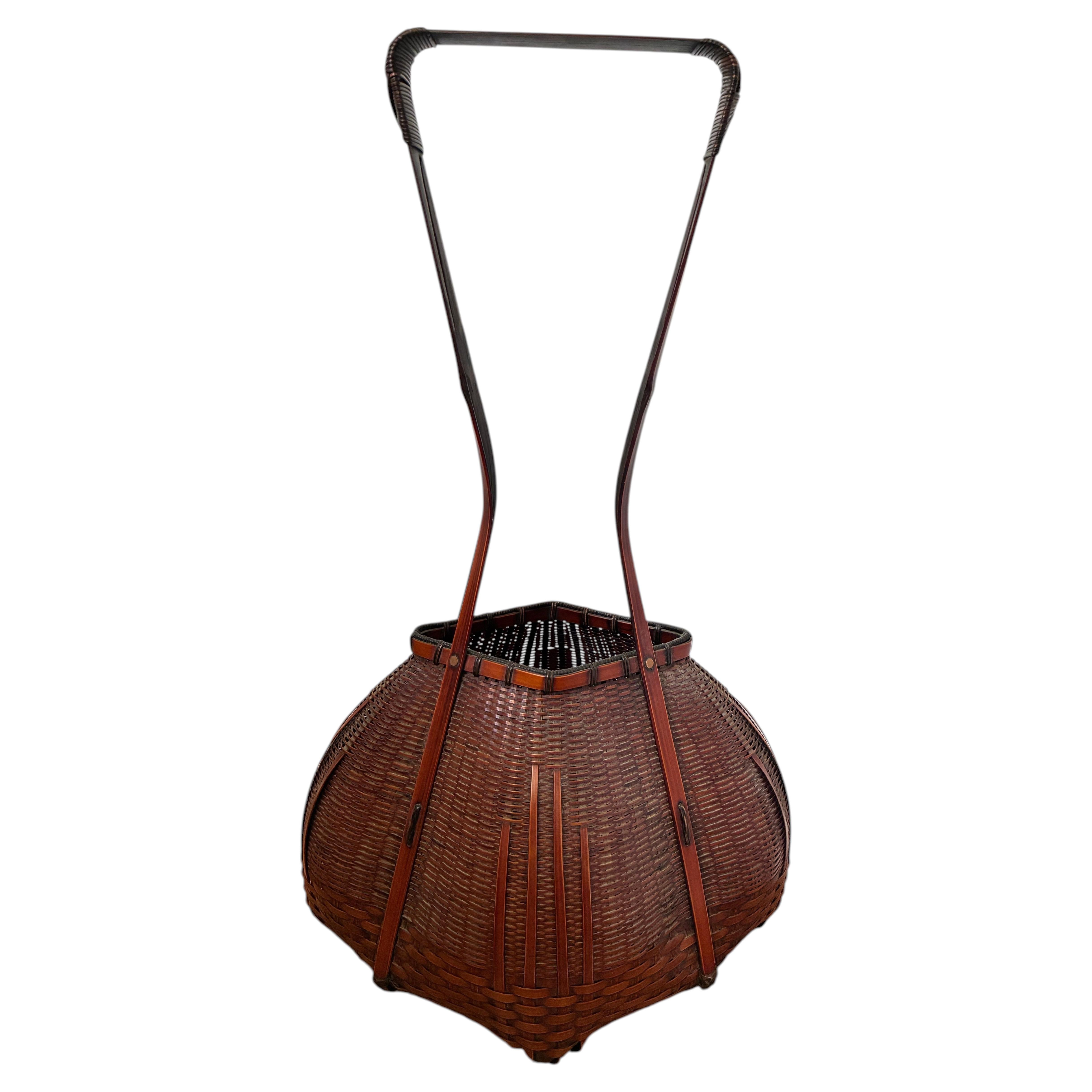 Ushu Noguchi Ikebana Handled Basket For Sale