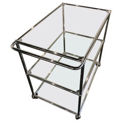 USM Glass Bar cart Designed by Fritz Haller and Paul Schaerer in Stock