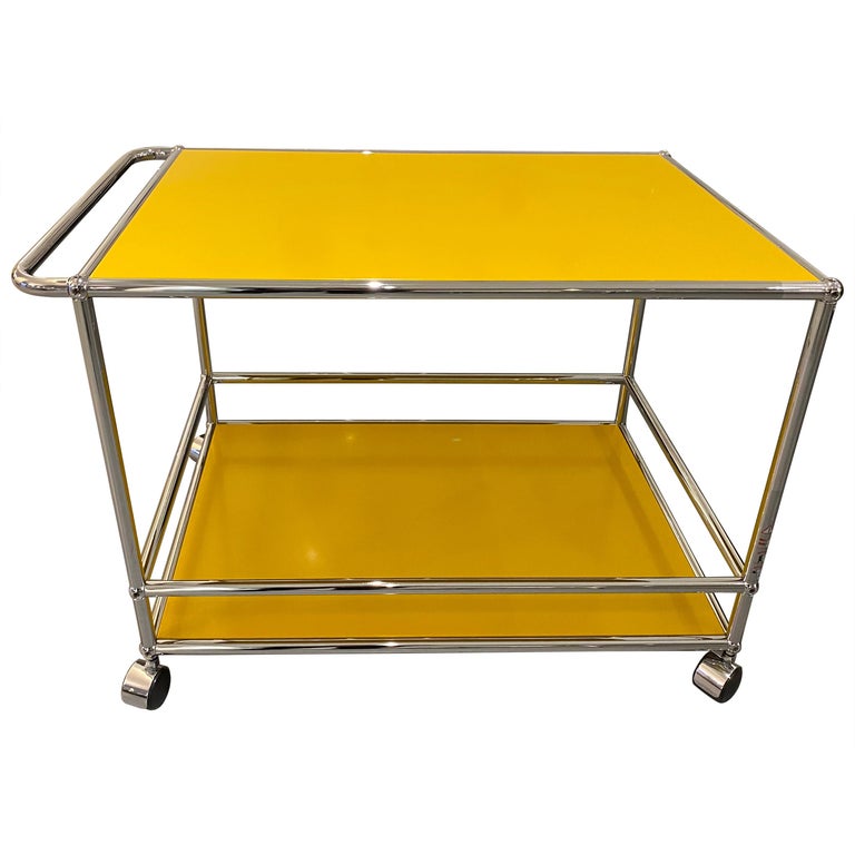 USM Golden Yellow Serving cart Designed by Fritz Haller and Paul Schaerer  at 1stDibs