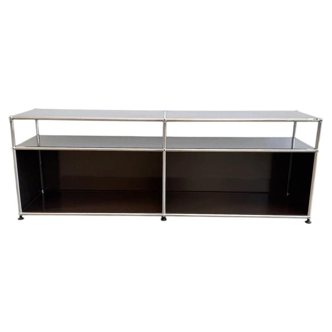 USM Haller 2x2 Media Console 22", Brown, Open Storage, 1960s