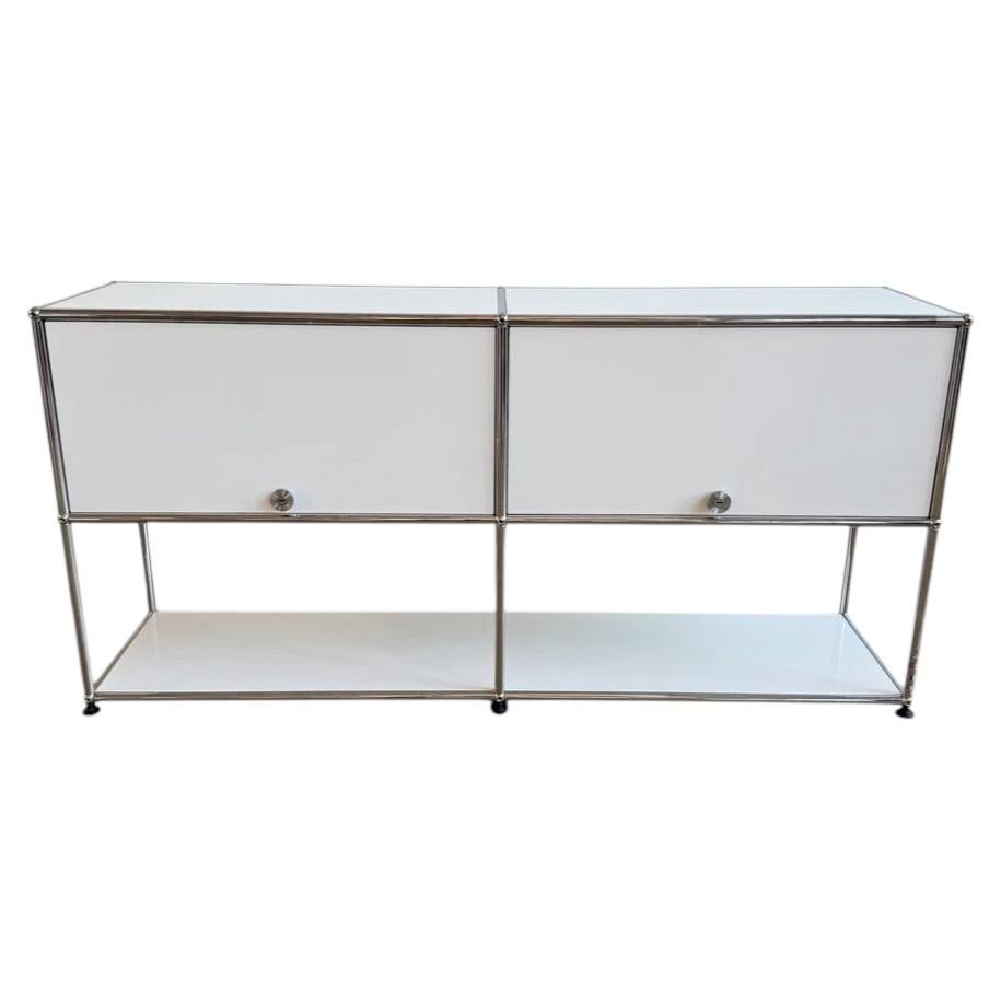 USM Haller 2x2 Storage Cabinet, Pure White, Modular Swiss Design, 1960s
