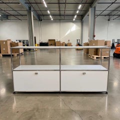 USM Haller 2x2 Media Console in Pure White, Swiss Modular Credenza, 60"