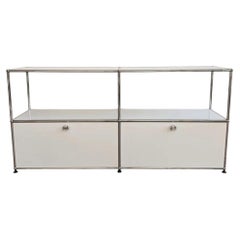 USM Haller 2x2 Media Console in Pure White, Swiss Modular Credenza, 60"