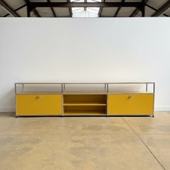 USM Haller 3x2 Long Media Console – Golden Yellow, Two Soft-Close Doors, 1960s