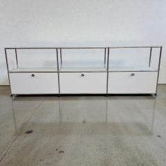 USM Haller 3x2 Long Sideboard in Pure White, Swiss Modular Storage Cabinet
