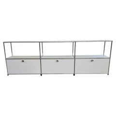 USM Haller 3x2 Long Sideboard in Pure White, Swiss Modular Storage Cabinet