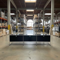 Mueble de almacenamiento USM Haller 3x3 – Negro grafito, diseño modular suizo de los años 60